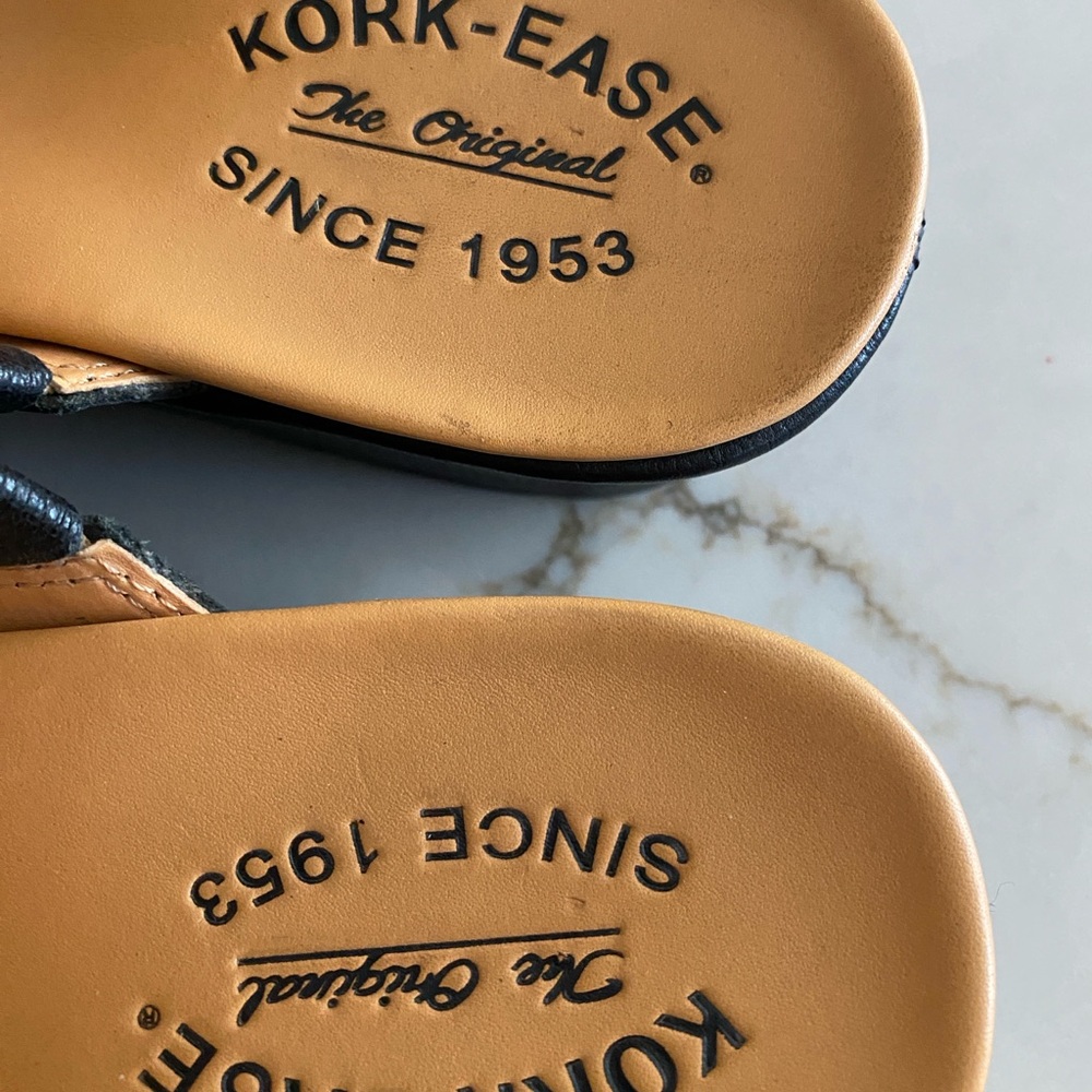 Kork-Ease Black and Tan Sandals